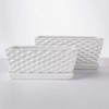 Flower Pots, Rectangular Modern White Ceramic Succulent Pots with Drinage,