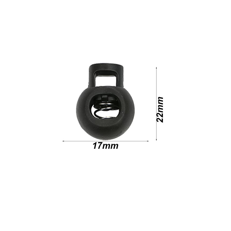 Cord Locks, Pack of 10 Cord Clamps, 17 mm Single