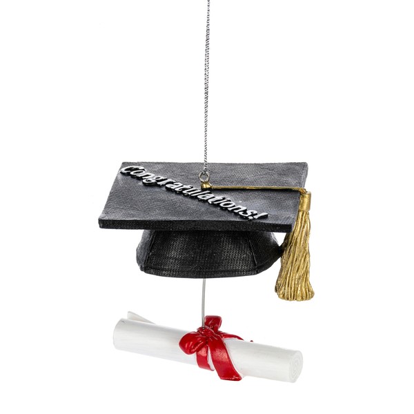 Ganz Midwest Hat with Diploma Festive Holiday Décor Black and