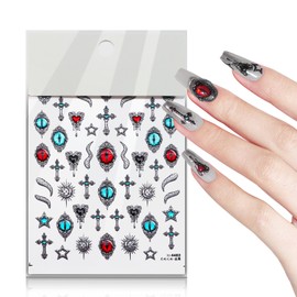 5D Embossed Nail Art Stickers 5D Embossed Nail Decals Nail Art Design Self Adhesive Nail Supplies for Women Manicure Decoration