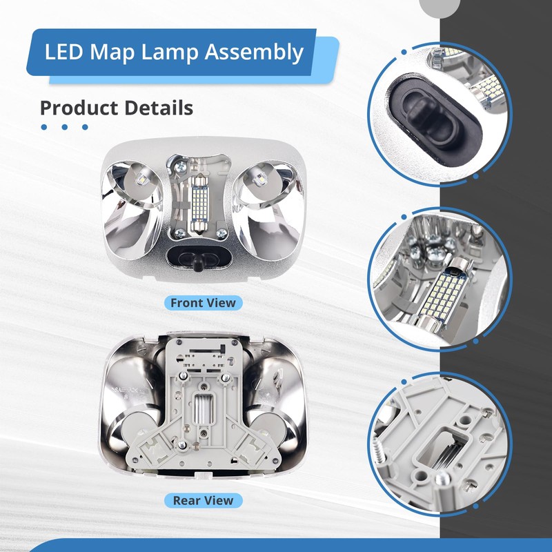 F37Z-13776-B LED Cab Map Light Upgrade Assembly Compatible with 1993-2004