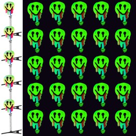 30 Pcs Glow Rave Trinkets Festival Smile Hair Clip Rave Sprout