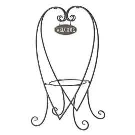Mintcraft  Mintcraft 30 Hanging Planters with Welcome Sign, Powder-Coated Steel, Black -