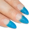 Bling Stilett False Nail Acrylic Blue Medium Tips UK