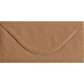 DL Brown Ribbed Kraft Envelopes x 100 Pack - 110mm x 220mm