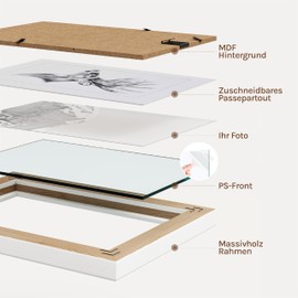 Woltu Picture Frame Artos Style Wood Frame, Photo Gallery Glass Panel