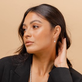 PAVOI Freshwater Cultured Pearl Earrings Leverback Dangle Studs - Handpicked AAA Quality 9mm