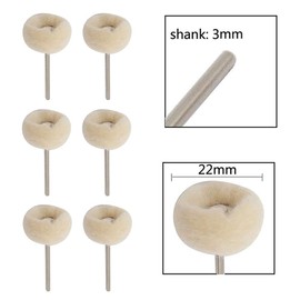 15 Pieces Soft Fine Shank Buff Wheels Wool Felt Polishing Buffing Wheels Shank Polishing Wheel for Jewelry Metal Glass Polishing Bit