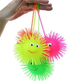 6-Pack of Flashing Panda Multi-Color LED Flashing Puffer Yo-Yo 4" Jumbo Mouse, Assorted Colors