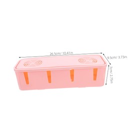 DOITOOL Socket Storage Box Anti-dust Power Strip Organizer Lightweight Cable Management for Home Office Pink