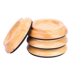 Set of 4 Piano Coasters, Wooden Piano Foot Pads, Piano Caster Cups, Upright Round Piano Foot Pads, Beech Wood Coasters, Cups with Non-Slip EVA Foam