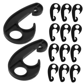 MUSISALY 20pcs Plastic Hook for Kayak Plastic Cargo Net Hooks Shock Cord Hook Black