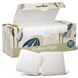 Ourmed Life Large Cotton Pads for Makeup Removal, Soft and Lint Free Face Pads with Pressed Seam, Durable Makeup Remover Pads for Facial Cleansing on All Skin Types, 7.6 x 7.6
