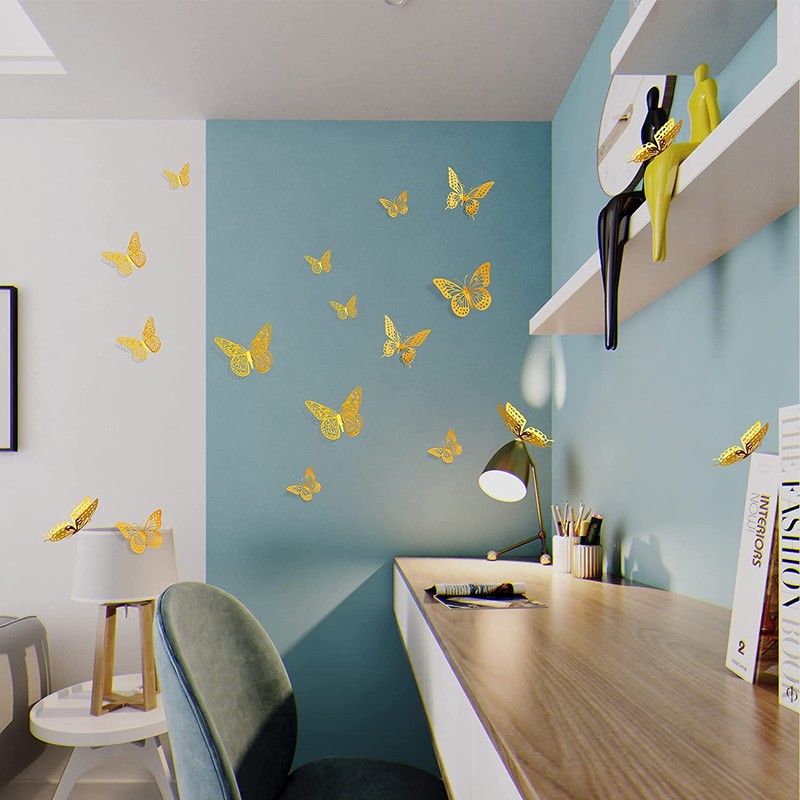 36pcs Butterfly Wall Decor, 3D Butterflies Stickers for Party Decorations，Kids