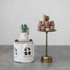 Creative Co-Op Handmade Paper Mache House, White Decorative Pedestal, Ivory