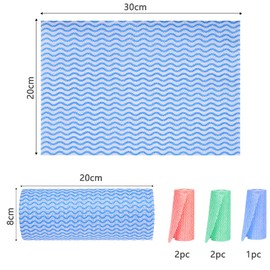 Frasheng 5 rolls of lazy cloth cleaning cloths, hygienic cleaning cloths, cleaning cloths, non-woven fabrics, kitchen towels, cleaning cloth, for living room, dining table, 50 pieces per roll, 3