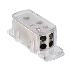 Operitacx Car Audio Accessories Power Distribution Block for Boats Vehicles Removable Plastic Protective Cover Gold Coated High Conductivity