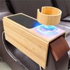 MAGIC BAMBOO Couch Cup Holder Tray, Bamboo Sofa Armrest Tray