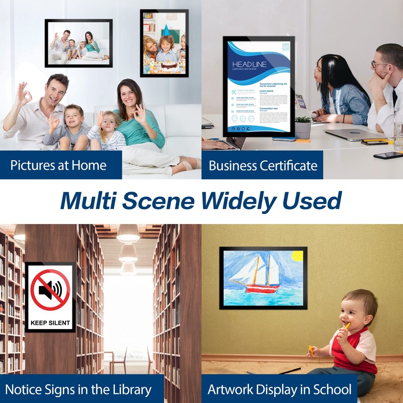VAIIGO Acrylic Sign Holder 8.5x11 Wall Mount - 5 Pack