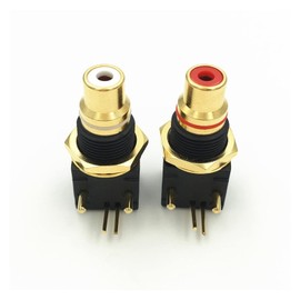 Qingqing Store 20pcs Chapado en Oro de Cobre de Alta Calidad RCA Jack de la Mujer Terminal Tarjeta de Circuito Impreso Conector de zócalo (Color : Whi