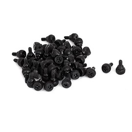 uxcell PC Computer Case Thumbscrews 6#-32 M3.5 Thumb Screws Black 50 Pcs