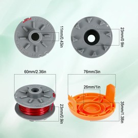 QENETY Strimmer Replacement Spool Compatible with Gardena Turbo Trimmer SmallCut Item 2401, 1.6mm Strimmer Line for 5364-20 Spool with 05328-20 Cover (Pack of 5)