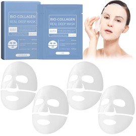 4 Stück Deep Collagen Mask,Biodance Collagen Mask Overnight,Kollagen Maske,Bio Collagen Face Mask,Collagen Film Hydrating Anti-Wrinkle Lifting Peel off Mask Feuchtigkeitsspendende Gesichtsmaske