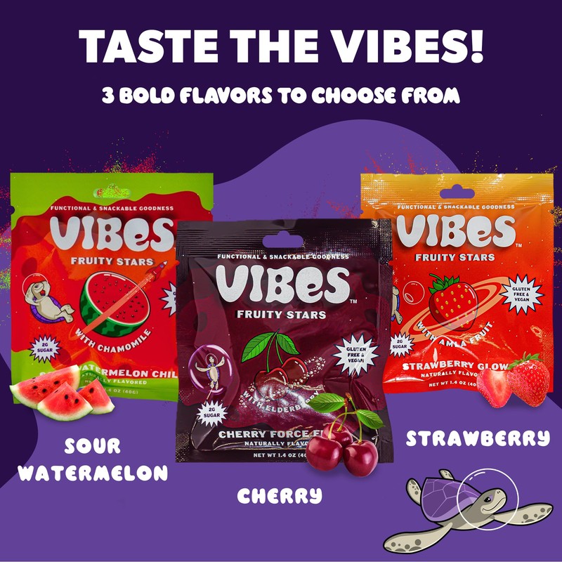 VIBES Strawberry Glow Fruity Stars - Healthy Gluten-Free & Vegan