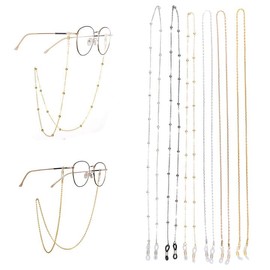Wisebom Pack of 6 Glasses Chains Women's Sunglasses Chain Glasses Chain Beads Glasses Chain Strap Glasses Cord Modern Ladies, Multi-coloured