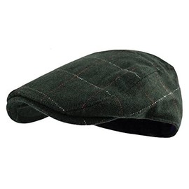 DAIDEM | Men's Classic Highland Tweed Ivy | Newsboy Hat (Green, Large/Extra Large, l)