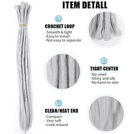 Shinon 15Pcs/20Inch Crochet Dreadlocks Extensions 100% Hip-hop Handmade Synthetic Hair Extensions Twist Braiding Hairpiece For Fashion Goddess