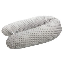 LOOLAY® Nursing Pillow XXL Super Soft Positioning Pillow, Side Sleeper Pillow, Including Cover, 170 cm (Dustion Grey/Minky Grey)