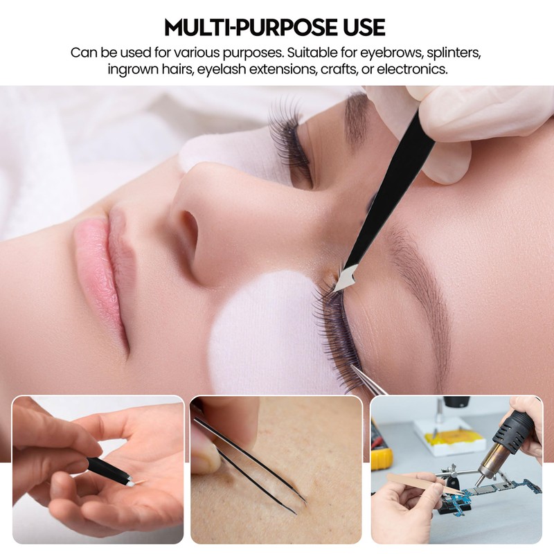 J&J Tweezer Set Tweezers Men, Eyebrow Plucker, Professional Stainless Steel