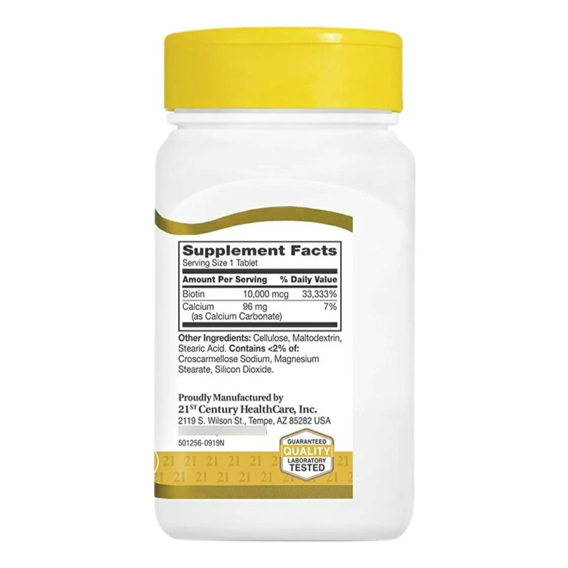 Biotina Tabletas 21st Century 000 Mcg Línea Cabello Uñas 120
