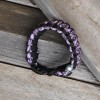 Unbranded Skullz Survival Paracord Outdoor Womens Survival Bracelet Purple Black