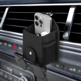 JEYODA Car Air Outlet Storage Bag, Vehicle Dashboard Pocket for Phone Power Pank Keys Money Cards, Double-Layer Storage Bag, Glasses Bag Storage Bag, Car Accessories