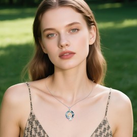 HOPEEZZ Mothers Daughter Necklace 925 Sterling Silver Mothers Daughter/Son Crystal Pendant Necklace for Grandmother Mom Daughter Wife Jewelry Gifts