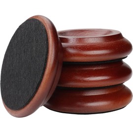 Piano Caster Cups Furniture Pads Upright Piano Caster Cups Wood Coasters Cups Floor Protectors for Furniture Furniture Floor Protectors (Reddish Brown, 4)