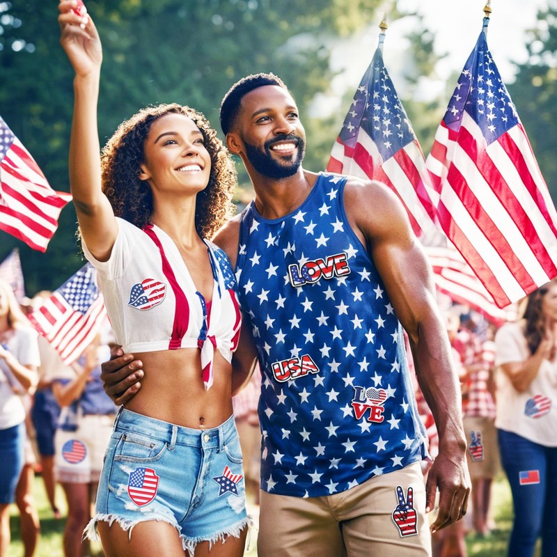 AUGSUN 12pcs Independence Day Iron on Patches 4th of July