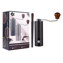 COOLKITS Manual Coffee Grinder with Adjustable Coarseness, Capacity 30g with CNC Stainless Steel Conical Burr, Pour Over Coffee for Hand Grinder Gift of Office Home Traveling Camping