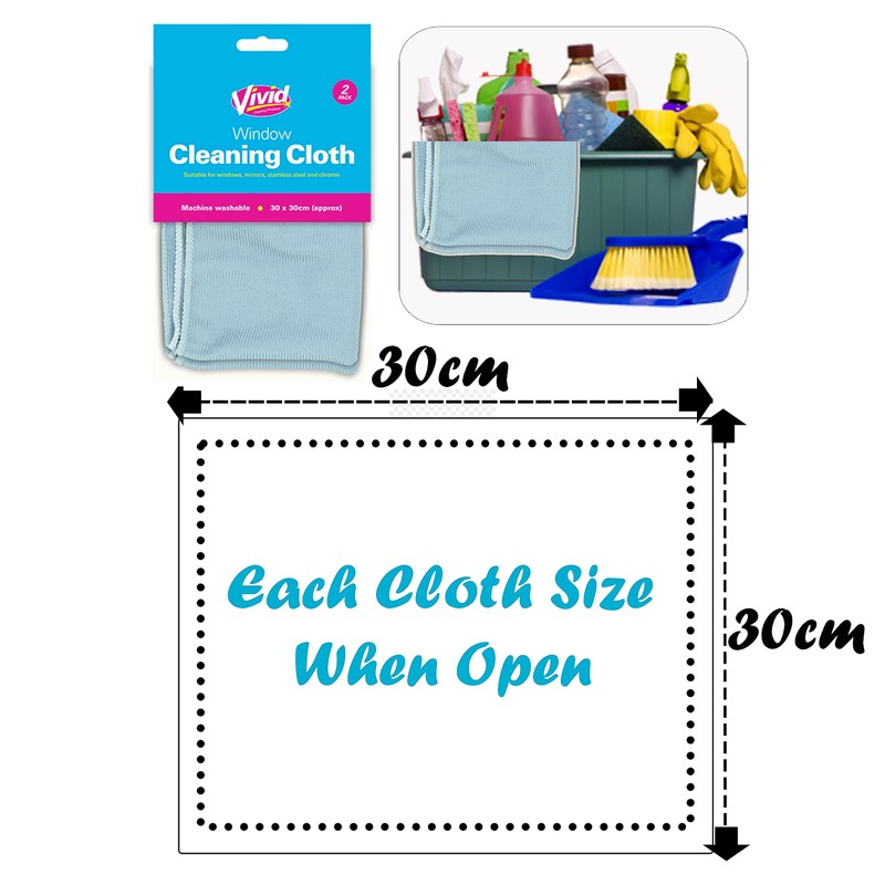 HOVUK 2PCS Blue Reusable Microfiber Rags, Wipes For Mirrors, Car