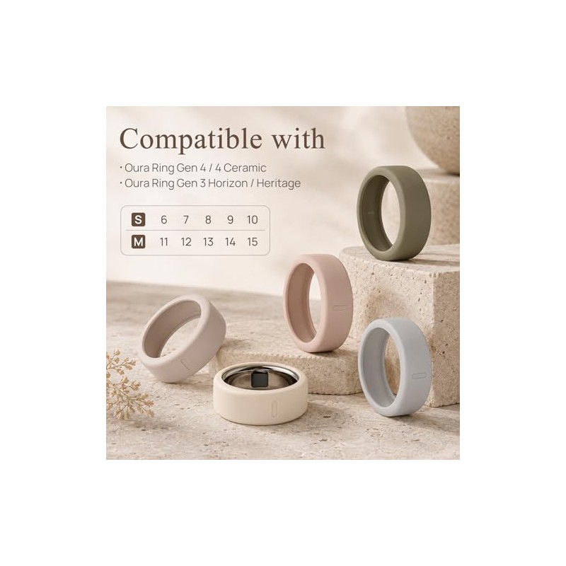 7 Pack Silicone Ring Covers for Oura & RingConn -