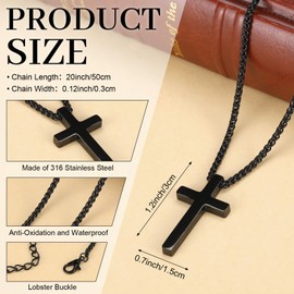 HIYZI Cross Necklace Cross Bracelet Christian Baptism Religious Catholic Adjustable Rope Confirmation First Communion for Boys Teens Men Easter Christmas Birthday Graduation Fathers Gifts
