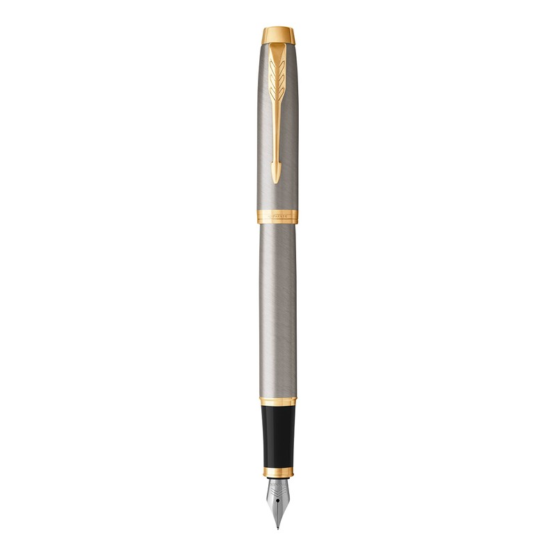 Parker IM Premium Fountain Pen | Brushed Metal with Gold