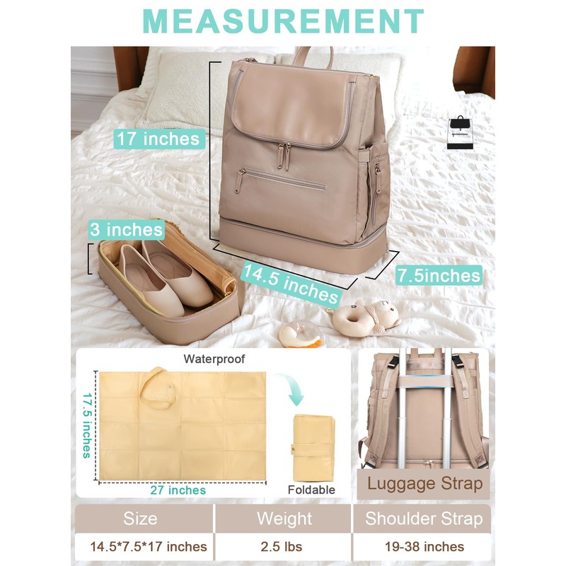 MOMINSIDE Diaper Bag Backpack - Large Baby Diaper Bag with