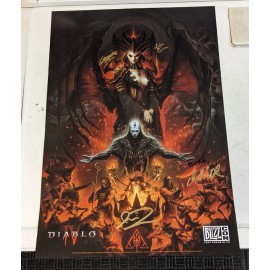 BlizzCon 2023 Diablo 4 14x20 poster devs signed