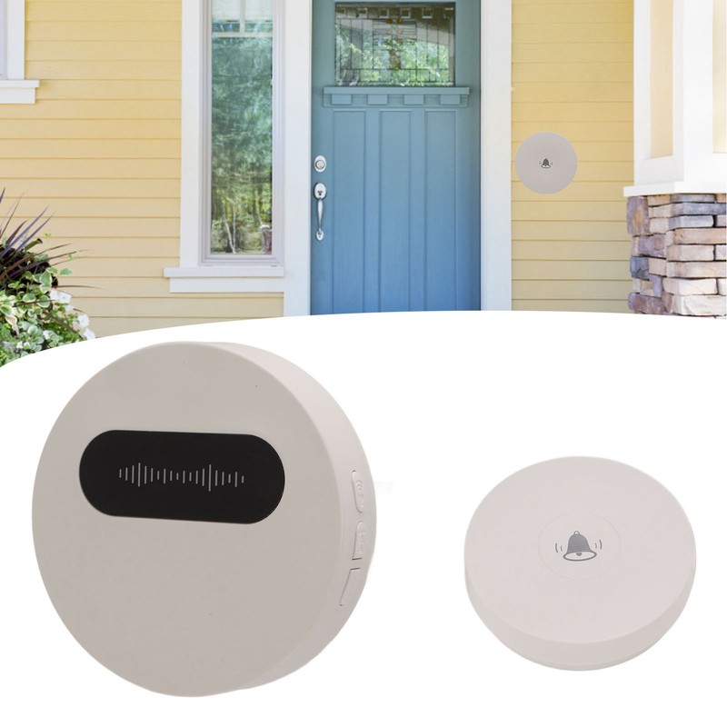 Wireless Doorbell Self Generating 1 Receiver 2 Push Button Battery