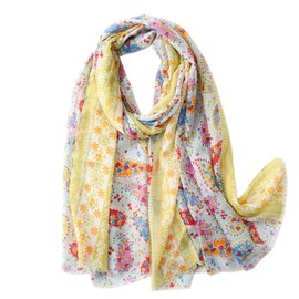 FAIRYGATE Yellow Scarf Scarfs for Women Sale Spring Winter Summer Flower Large Shawl Wrap Ladies Scarves Lightweight Clearance Shawl Shawls for Weddings 14233