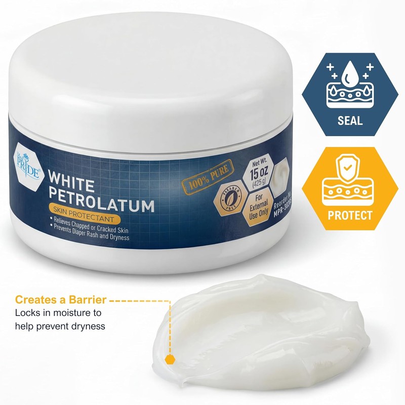 MED PRIDE Pure White Petroleum Jelly – 15 oz Skin