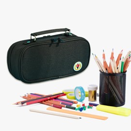 Large Capacity Pencil Case Organizer,Big Pencil Pouch Handheld Pen Bag Cosmetic Portable Canvas Stationery Organizer with Zipper for College Office School Teen Girl Boy Men Women